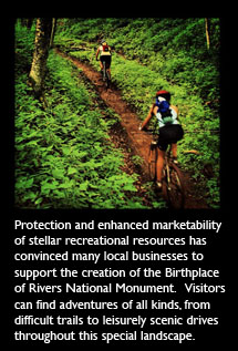 Mountain Bikers on trail in Birthplace of Rivers National Monument area